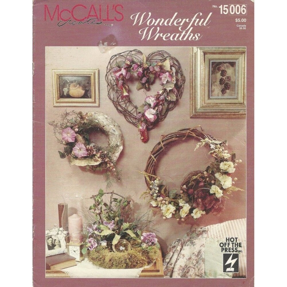 McCalls Creates Wonderful Wreaths Instructional Leaflet 1995